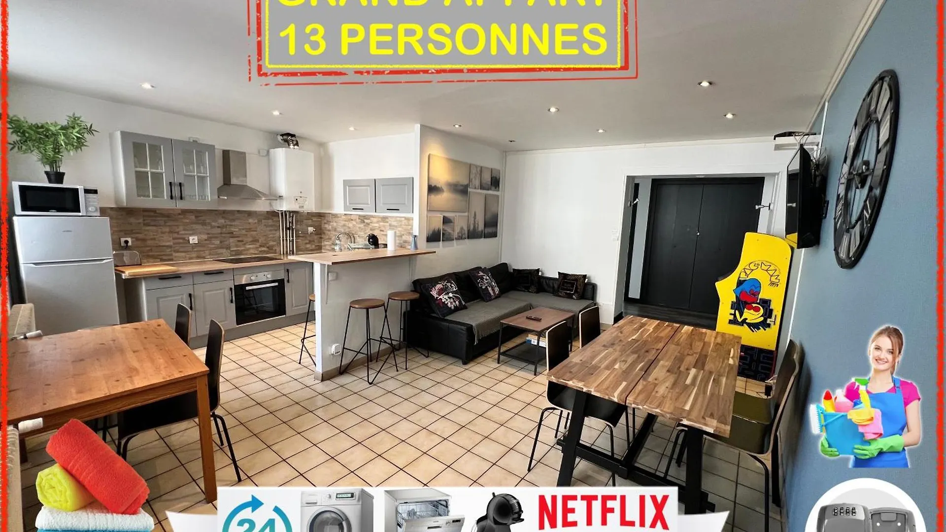 Appartement CHIC&COSY GRAND APPART BUSINESS Centre NETFLIX Saint-Etienne